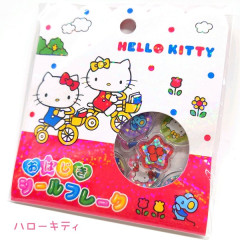 Japan Sanrio Sparkly Marble Sticker Flakes - Hello Kitty & Hello Mimmy