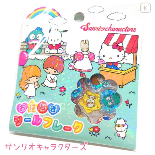 Japan Sanrio Sparkly Marble Sticker Flakes - Characters - 1