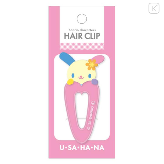 Japan Sanrio Acrylic Hair Clip - Usahana : Heart - 1