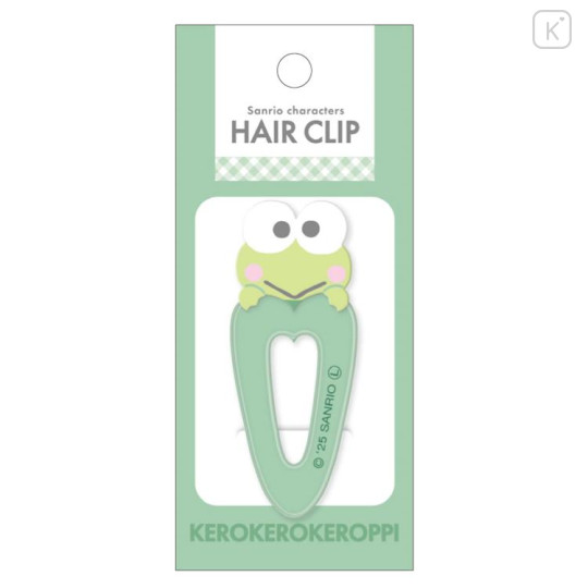 Japan Sanrio Acrylic Hair Clip - Keroppi : Heart - 1