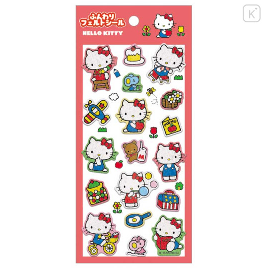 Japan Sanrio Soft Cloth Sticker - Hello Kitty : Happy Life - 1