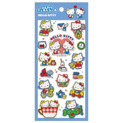 Japan Sanrio Soft Cloth Sticker - Hello Kitty & Hello Mimmy : Happy Life