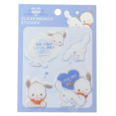 Japan Sanrio Clear Plump 3D Sticker Set - Cinnamoroll & Pochacco : Do You Love Me