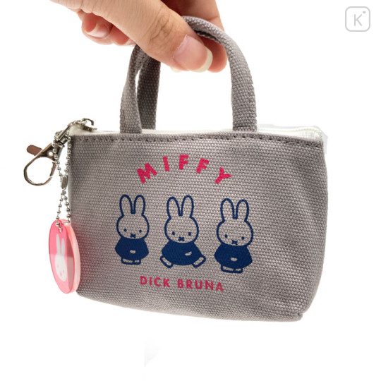 Japan Miffy Mini Pouch - Miffy : Tote Bag Grey Blue Red - 2