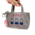 Japan Miffy Mini Pouch - Miffy : Tote Bag Grey Blue Red - 2