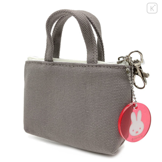 Japan Miffy Mini Pouch - Miffy : Tote Bag Grey Blue Red - 3