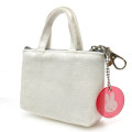 Japan Miffy Mini Pouch - Miffy : Tote Bag White Red Flower - 3