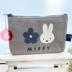 Japan Miffy Flat Pouch - Miffy : Grey Blue