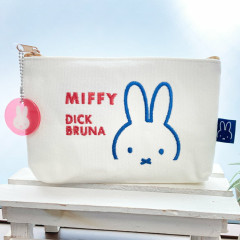 Japan Miffy Flat Pouch - Miffy : White Blue Red