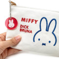 Japan Miffy Flat Pouch - Miffy : White Blue Red - 3