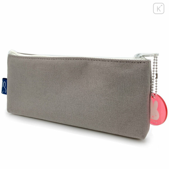 Japan Miffy Pen Pouch Pencil Case - Miffy : Grey Blue Red - 2
