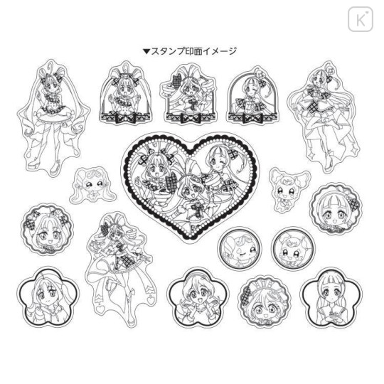 Japan Pretty Cure Rubber Stamp Set - Idol PreCure Hologram - 4