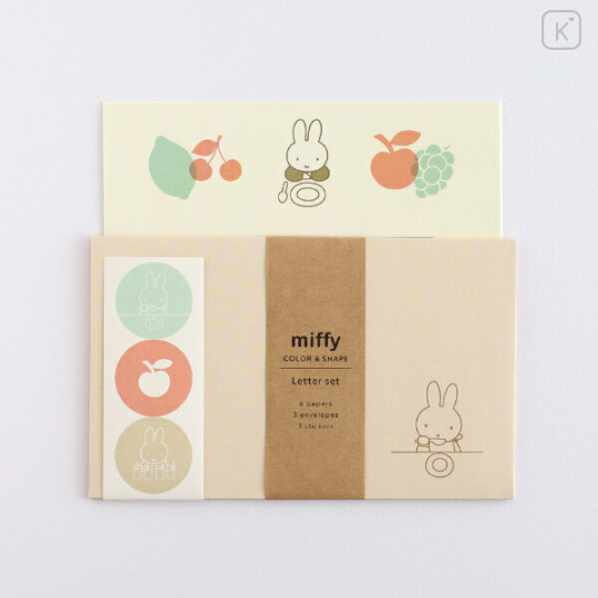 Japan Miffy Letter Envelope Set - Miffy : Color Shape Fruits - 1