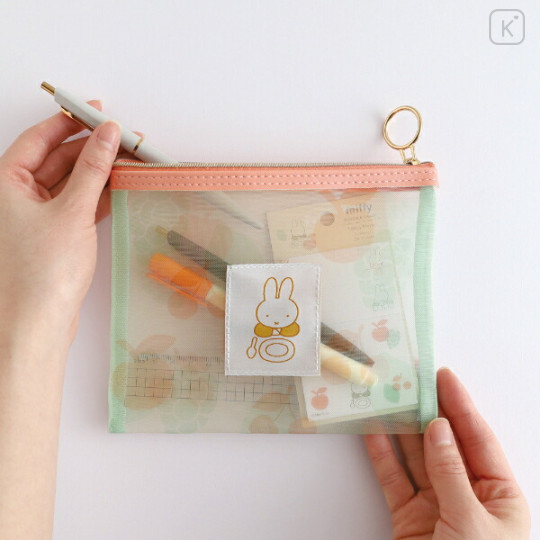 Japan Miffy Mesh Cosmetic Pouch - Miffy : Color Shape Fruits - 4