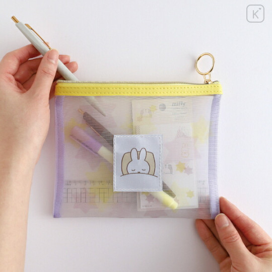 Japan Miffy Mesh Cosmetic Pouch - Miffy : Color Shape Star - 4