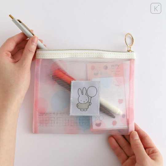 Japan Miffy Mesh Cosmetic Pouch - Miffy : Color Shape Balloon - 4