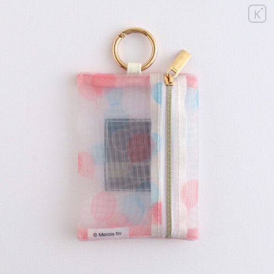 Japan Miffy Mesh Mini Pouch With Carabiner - Miffy : Color Shape Balloon - 2