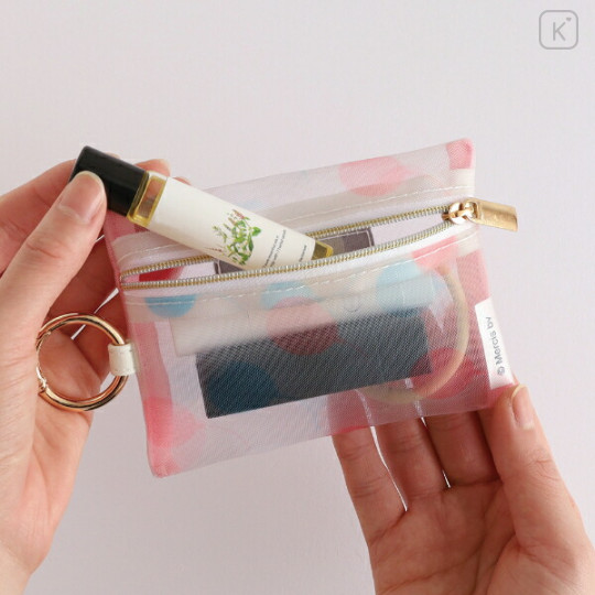 Japan Miffy Mesh Mini Pouch With Carabiner - Miffy : Color Shape Balloon - 4
