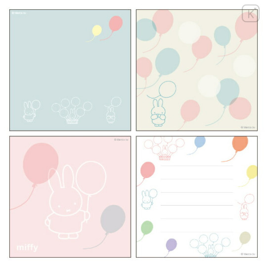 Japan Miffy Square Memo Pad - Miffy : Color Shape Balloon - 2