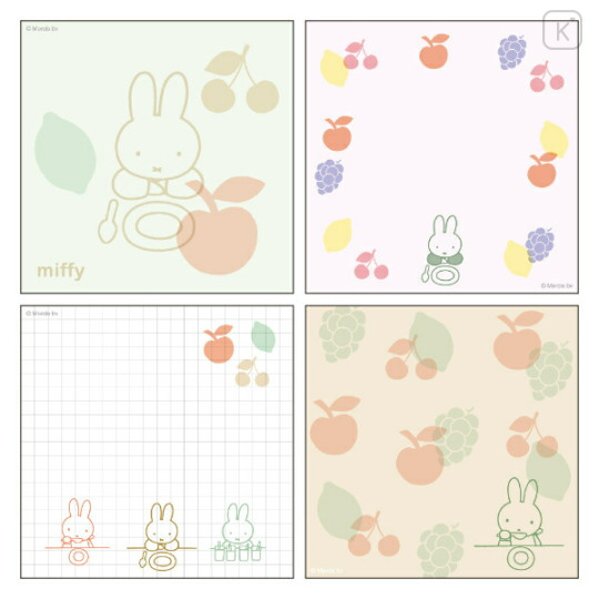 Japan Miffy Square Memo Pad - Miffy : Color Shape Fruits - 2