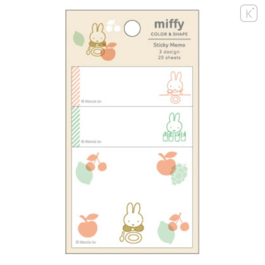 Japan Miffy Sticky Notes - Miffy : Color Shape Fruits - 1