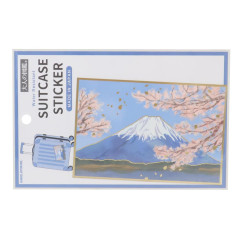 Japan Large Vinyl Picture Book Suitcase Sticker - Mt. Fuji Cherry Blossom Sakura