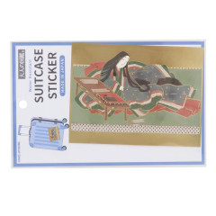 Japan Large Vinyl Picture Book Suitcase Sticker - Murasaki Shikibu