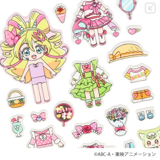 Japan Pretty Cure Playing Sticker - Idol PreCure : Transformation Dress-up Pink - 4