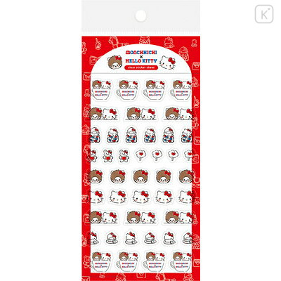 Japan Monchhichi × Sanrio Transparent Sticker Sheet - Hello Kitty : 50th Anniversary Standard A - 1