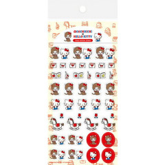 Japan Monchhichi × Sanrio Transparent Sticker Sheet - Hello Kitty : 50th Anniversary Standard B