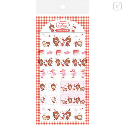 Japan Monchhichi × Sanrio Transparent Sticker Sheet - Hello Kitty : 50th Anniversary Party A - 1