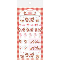 Japan Monchhichi × Sanrio Transparent Sticker Sheet - Hello Kitty : 50th Anniversary Party A
