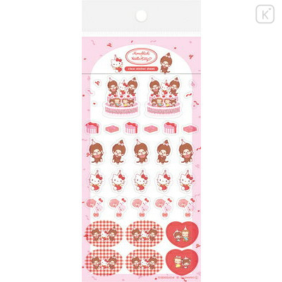 Japan Monchhichi × Sanrio Transparent Sticker Sheet - Hello Kitty : 50th Anniversary Party B - 1