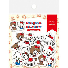 Japan Monchhichi × Sanrio Washi Flake Stickers - Hello Kitty : 50th Anniversary Standard B
