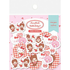 Japan Monchhichi × Sanrio Washi Flake Stickers - Hello Kitty : 50th Anniversary Party B