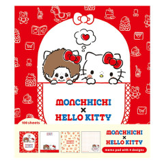 Japan Monchhichi × Sanrio Memo Pad - Hello Kitty : 50th Anniversary Standard A