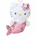 Japan Sanrio Glitter Mascot Holder - Hello Kitty : Fantasy Collection Mermaid Pink - 2