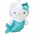 Japan Sanrio Glitter Mascot Holder - Hello Kitty : Fantasy Collection Mermaid Blue - 2