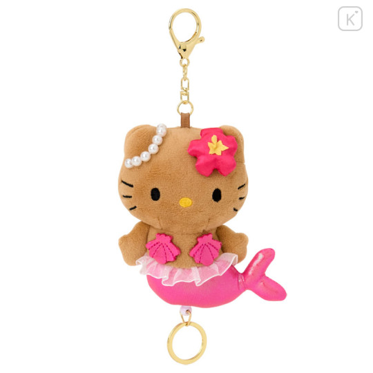 Japan Sanrio Reel Mascot Holder - Hello Kitty : Fantasy Collection Mermaid Tan - 1