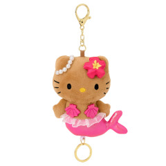 Japan Sanrio Reel Mascot Holder - Hello Kitty : Fantasy Collection Mermaid Tan