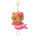 Japan Sanrio Reel Mascot Holder - Hello Kitty : Fantasy Collection Mermaid Tan - 1