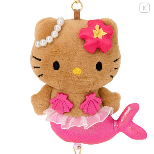 Japan Sanrio Reel Mascot Holder - Hello Kitty : Fantasy Collection Mermaid Tan - 3