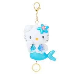 Japan Sanrio Reel Mascot Holder - Hello Kitty : Fantasy Collection Mermaid Blue