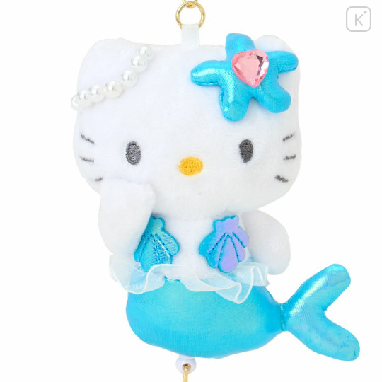 Japan Sanrio Reel Mascot Holder - Hello Kitty : Fantasy Collection Mermaid Blue - 3
