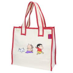 Japan Crayon Shin-chan Canvas Tote Bag - Shinnosuke Nohara : Friends Red