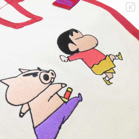 Japan Crayon Shin-chan Canvas Tote Bag - Shinnosuke Nohara : Friends Red - 3