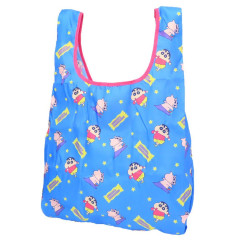 Japan Crayon Shin-chan Eco Shopping Bag With Pocket - Shinnosuke Nohara : Blue Star