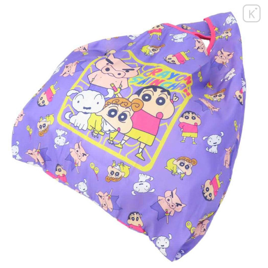 Japan Crayon Shin-chan Eco Shopping Bag With Pocket - Shinnosuke Nohara : Friends Purple - 2