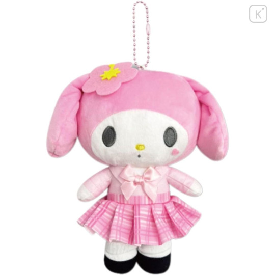 Japan Sanrio Ballchain Plush Pouch - My Melody : Uniform - 1