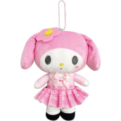 Japan Sanrio Ballchain Plush Pouch - My Melody : Uniform